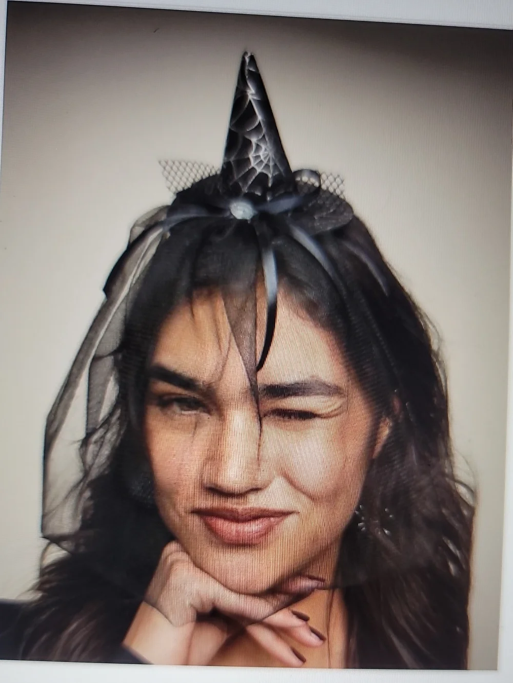 Black Witch Veil Headband - Halloween Party Accessory
